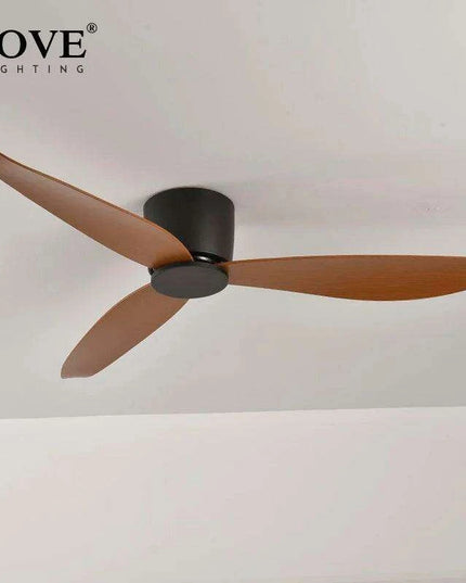 Modern Black and White Remote-Controlled Low Profile Ceiling Fan - 30W DC Motor - No Light - Sleek Design - 220V