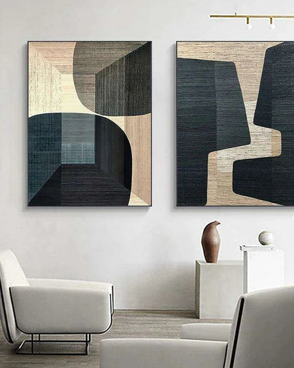 Elegant Brown Geometric Canvas Art Collection for Home and Office Décor