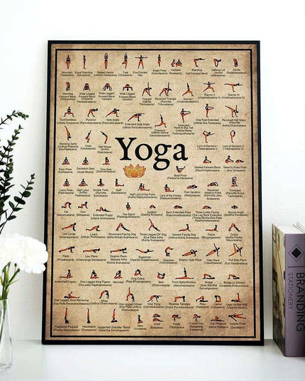 Tranquil Yoga Ashtanga Pose Chart Wall Art Canvas - Premium Zen Home Decor Piece