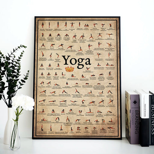 Yoga Ashtanga Pose Chart Canvas Print - Elegant Yoga Wall Decor for Tranquil Spaces