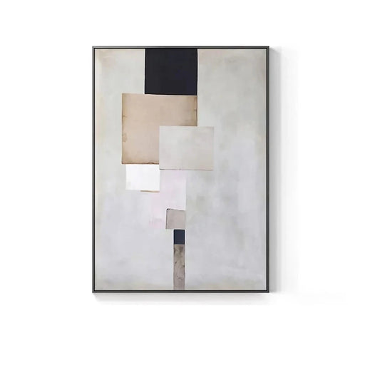 Geometric Industrial Abstract Canvas Wall Art Print for Contemporary Home Decor
