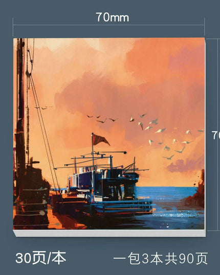 Serene Landscapes Sticky Note Pads for Effortless Organization