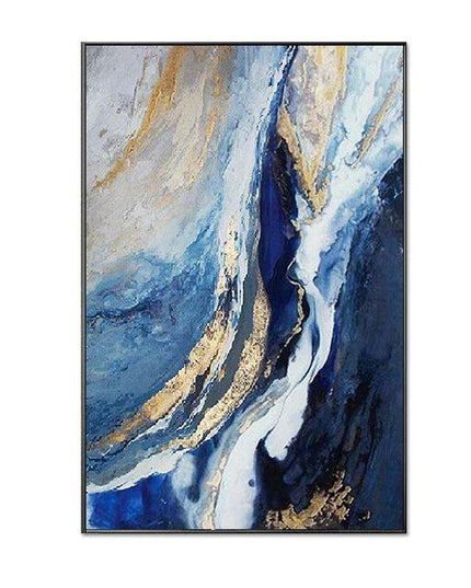 Tranquil Abstract Canvas Art in Nordic Blue - Stylish Modern Decor for Any Space