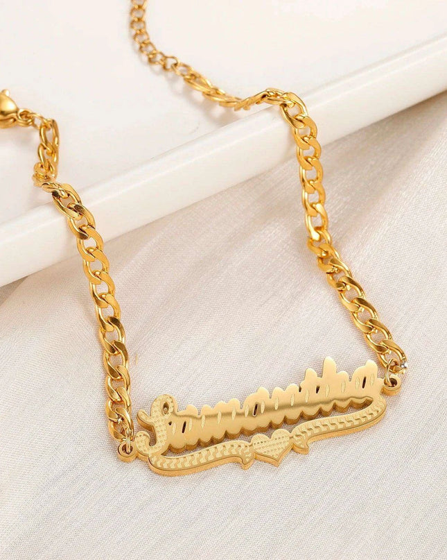 Personalized Cuban Chain Name Jewelry Set for Women and Girls