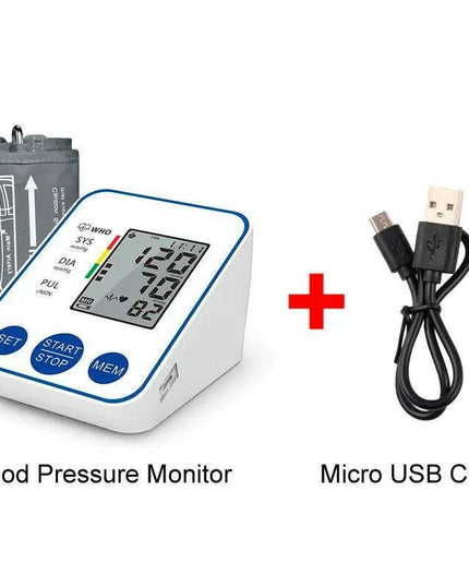 Digital Upper Arm Blood Pressure Monitor Kit with Large LCD Display for Accurate Home Health Monitoring