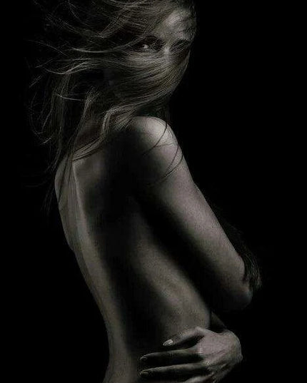 Elegant Black Nude Reflection Canvas Art - Transform Your Bedroom Aesthetics