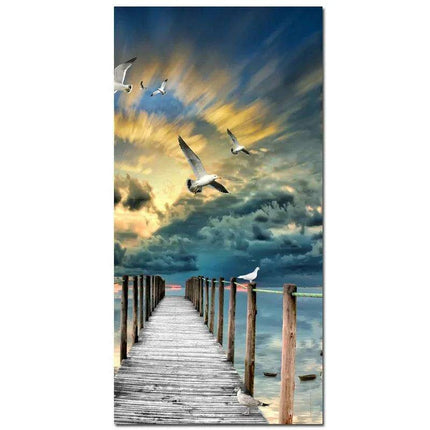 Serene Nordic Coastal Pier Canvas Art