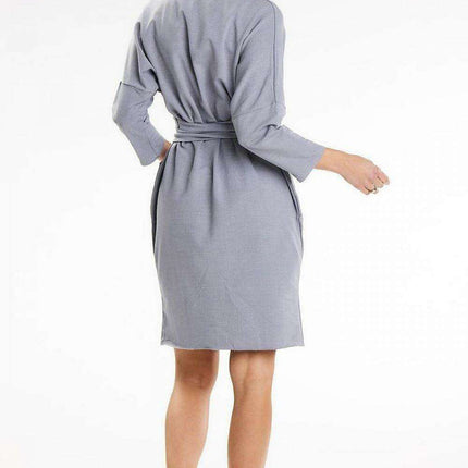 Heart Neckline Kimono Sleeve Daydress with Belt and Pockets for Stylish Comfort - Très Elite