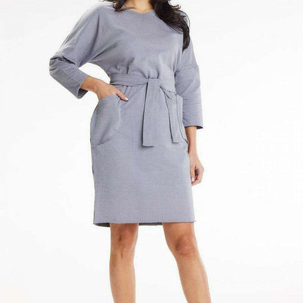 Heart Neckline Kimono Sleeve Daydress with Belt and Pockets for Stylish Comfort - Très Elite