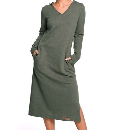 Heartfelt Casual Hooded Dress - Relaxed Daydress with Pockets - Très Elite