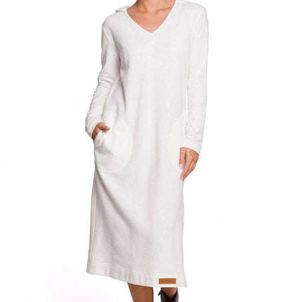 Heartfelt Casual Hooded Dress - Relaxed Daydress with Pockets - Très Elite