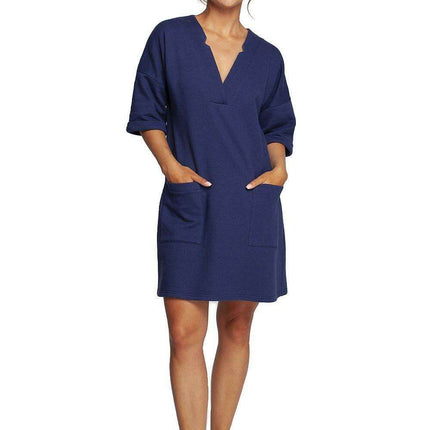 Heartfelt Pleated Daydress with Romantic Neckline - Très Elite