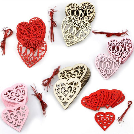 Heartfelt Wooden Heart Crafting Kit - 10-Pack for Creative DIY Projects