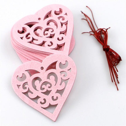 Heartfelt Wooden Heart Crafting Kit - 10-Pack for Creative DIY Projects