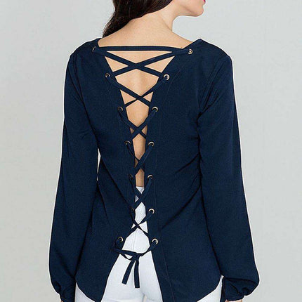 Heartline Tie-Up Chic Blouse - Spandex-Polyester Viscose Blend - Très Elite