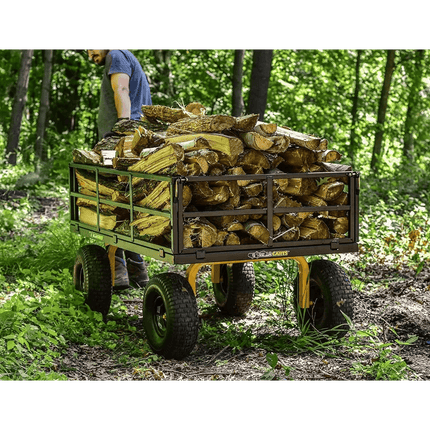 Heavy-Duty 2-in-1 Convertible Utility Cart with 1400 lbs Capacity and Removable Sides..