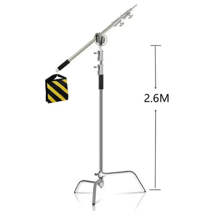 Heavy-Duty 2.49M Stainless Steel Boom Arm Light Stand Kit for Professional Photography - Très Elite