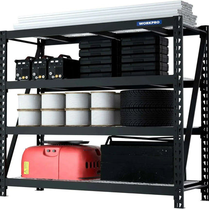 Heavy-Duty 4-Tier Metal Garage Storage Rack - 7200 lbs Load Capacity- Très Elite- Très Elite