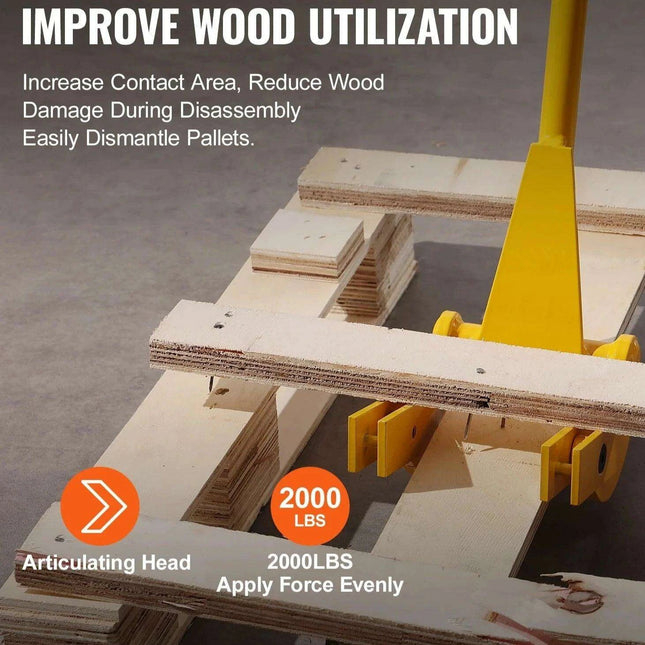 Heavy-Duty 41-Inch Carbon Steel Pallet Pry Bar Tool for Efficient Woodworking- Très Elite- Très Elite