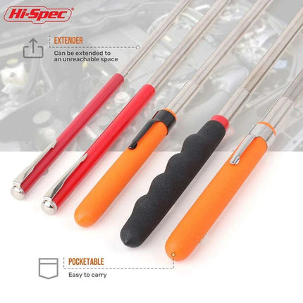 Heavy-Duty Telescopic Magnetic Pickup Tool - 8LB Capacity Stainless Steel Design - Très Elite