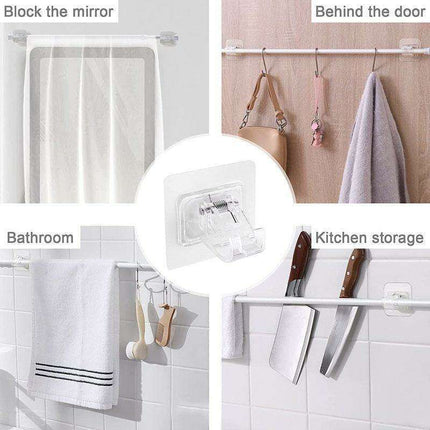 Heavy-Duty Waterproof Curtain Rod Brackets with Easy Peel-and-Stick Installation - Très Elite