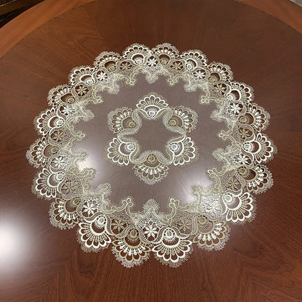 Lace Leaf Round Tablecloth — Transparent, Antifouling, 7 Sizes
