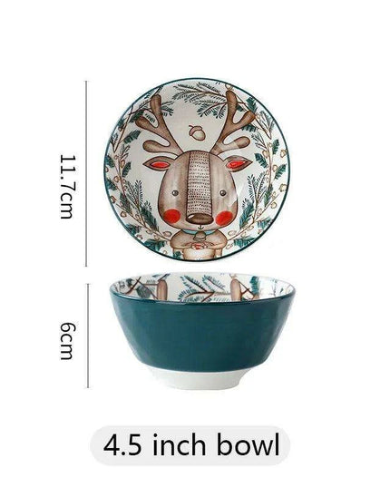 Whimsical Woodland Creatures Ceramic Dining Set for Enchanting Meals