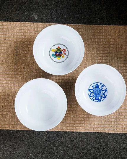 Set of 6 Elegant Blue and White Porcelain Ramen Bowls Featuring Vintage Chinese Dragon Design