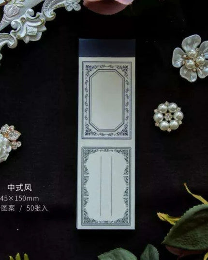 Byzantine Blossom: 50-Piece Floral Memo Pad Set for Sophisticated Note-Taking