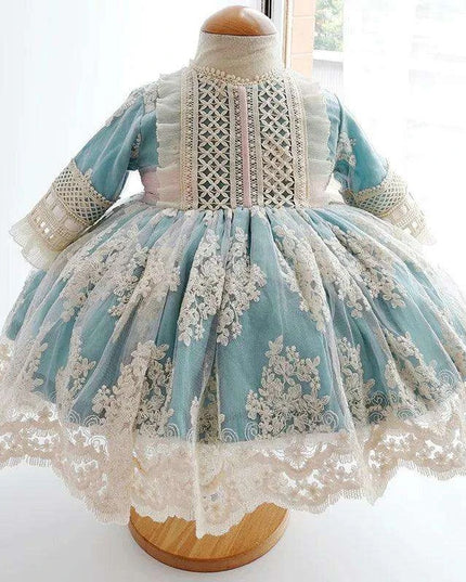 Charming 3-Piece Autumn Spanish Lolita Princess Lace Dress Set for Girls 12M-6T