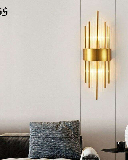 Elegant Crystal Wall Sconce - Modern Illumination for Home and Bath