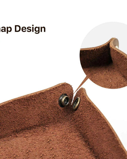 Luxurious Foldable Leather Desk Organizer Tray