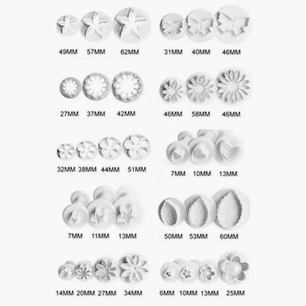 Fondant Fantasy: 33-Piece Plunger Set for Sugarcraft Excellence