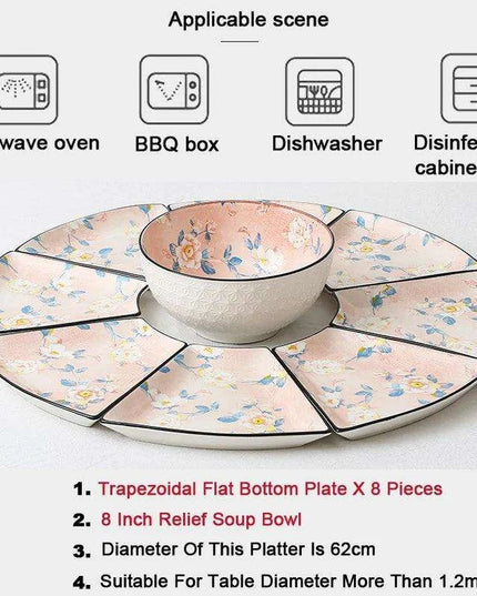 Sophisticated 9-Piece Porcelain Dining Set with 8 Versatile Soup Bowls (CZY-BS1030)