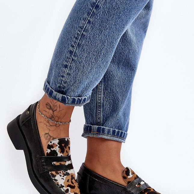 Heeled low shoes model 188502