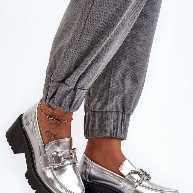 Heeled low shoes model 189876