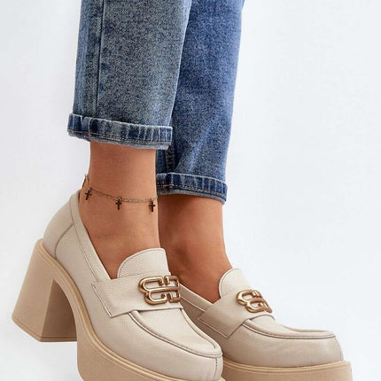 Heeled low shoes model 192289