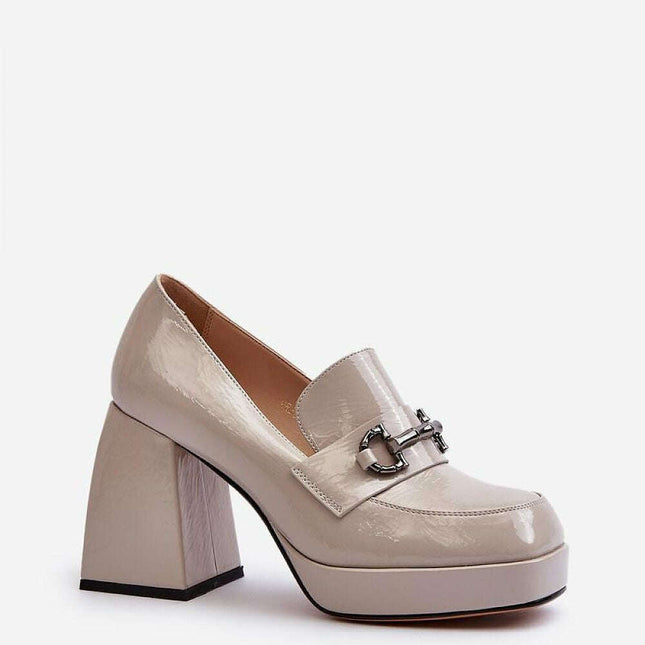 Heeled low shoes model 196315