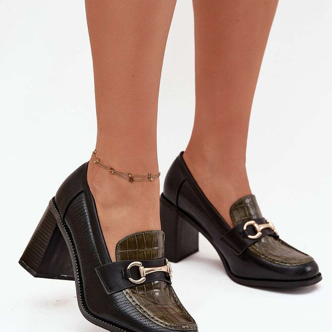 Heeled low shoes model 217845