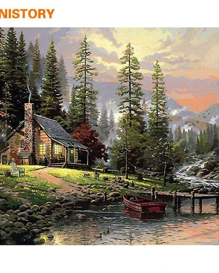 Customizable Landscape Art Creation Kit: Design Your Own Masterpiece with Framing Choices - Complete DIY Home Decor Set