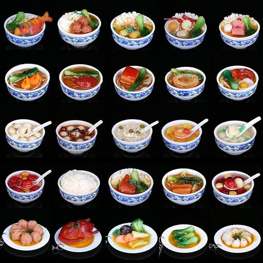 Enchanting Mini Chinese Cuisine Bowl Playset - Fun Decorative Props for Kids and Home
