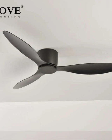 Modern Black and White Remote-Controlled Low Profile Ceiling Fan - 30W DC Motor - No Light - Sleek Design - 220V
