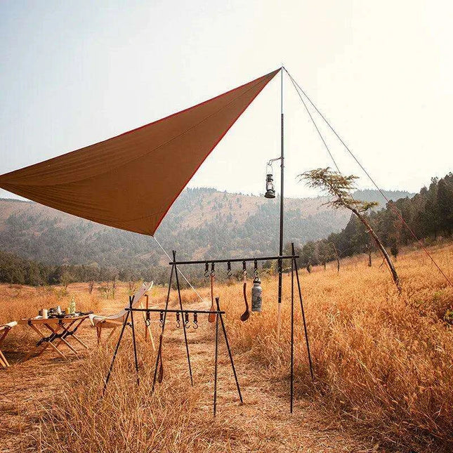 Compact Folding Aluminum Camping Cooking Rack and Organizer for Outdoor Fun