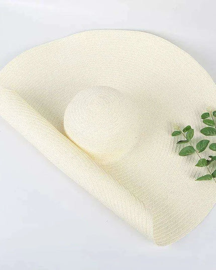 Extra-Wide 25cm Brim Floppy Straw Sun Hat for Women - UV Protection, Travel-Friendly Summer Essential - Wholesale Options Available