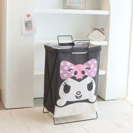 Hello Kitty Stylish Foldable Laundry Hamper: Sturdy Iron Frame & Waterproof Design - Spacious Organizer..