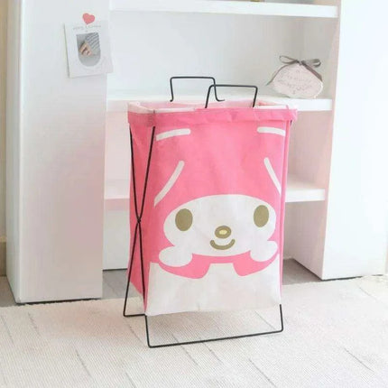 Hello Kitty Stylish Foldable Laundry Hamper: Sturdy Iron Frame & Waterproof Design - Spacious Organizer..