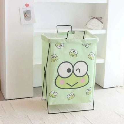 Hello Kitty Stylish Foldable Laundry Hamper: Sturdy Iron Frame & Waterproof Design - Spacious Organizer..