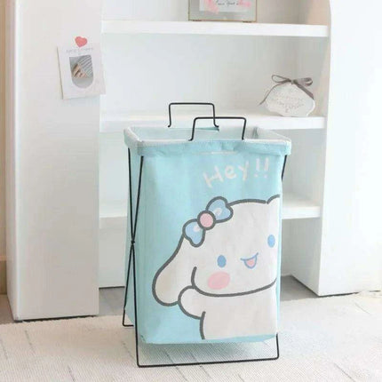 Hello Kitty Stylish Foldable Laundry Hamper: Sturdy Iron Frame & Waterproof Design - Spacious Organizer..