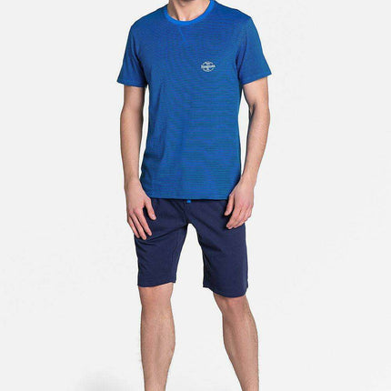Henderson Men's Stylish Blue Striped Pajama Set for Ultimate Relaxation - Très Elite