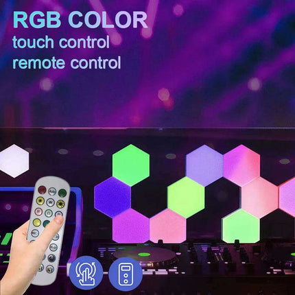 Hexagon RGB Ambient Light Display Kit with Bluetooth Music Sync and Customizable Designs - Ideal for Gaming and Home Decor - Très Elite
